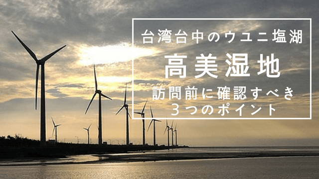 台中の観光スポット高美湿地へ行く際の注意点